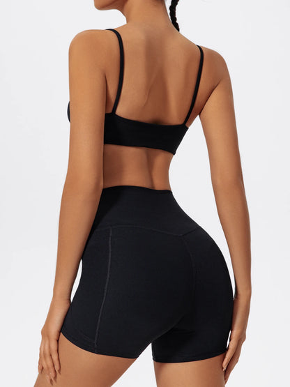 Summer Women Two Piece Gym Workout Set Female Bra Yoga Sets 2ps Shorts Fitness Wear Women Quick-Dry Camisole Sports Bra Suits