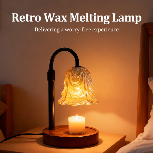 Candle Warmer Lamp 4 Speed Dimmable Flower Lamp Warmer with Timer and Height Adjustable Base for Office Bedroom Home Decoration