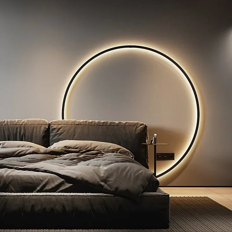 Modern LED Wall Lamps For Decor Bedroom Living Room Home Nordic Design Round Ring Indoor With USB Plug Wall Sconce Light Fixture
