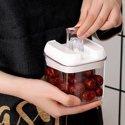 Plastic Jars Airtight Food Storage Containers Clear Plastic Storage Jar Kitchen Snacks Cereals Beans Kitchen Storage Organizer