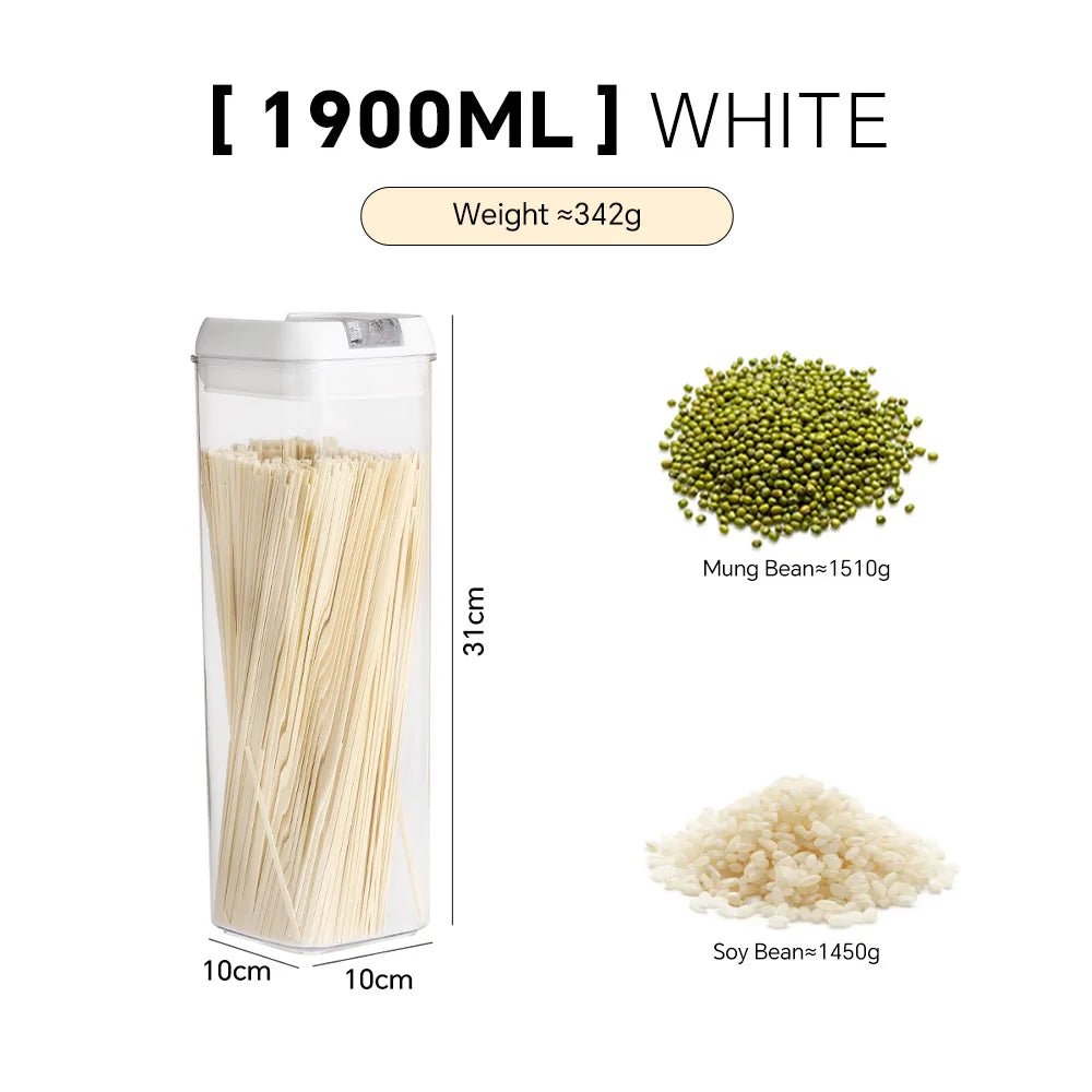 Plastic Jars Airtight Food Storage Containers Clear Plastic Storage Jar Kitchen Snacks Cereals Beans Kitchen Storage Organizer