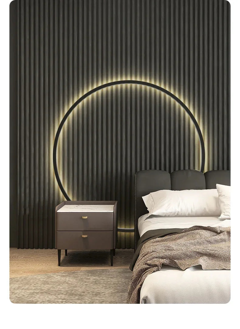 Modern LED Wall Lamps For Decor Bedroom Living Room Home Nordic Design Round Ring Indoor With USB Plug Wall Sconce Light Fixture