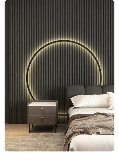 Modern LED Wall Lamps For Decor Bedroom Living Room Home Nordic Design Round Ring Indoor With USB Plug Wall Sconce Light Fixture