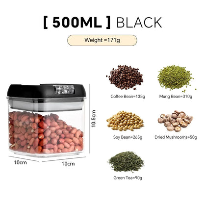 Plastic Jars Airtight Food Storage Containers Clear Plastic Storage Jar Kitchen Snacks Cereals Beans Kitchen Storage Organizer