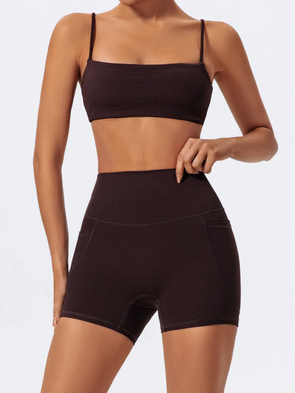 Summer Women Two Piece Gym Workout Set Female Bra Yoga Sets 2ps Shorts Fitness Wear Women Quick-Dry Camisole Sports Bra Suits