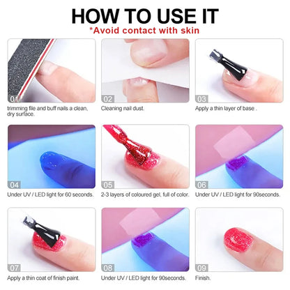 XEIJAYI 6Pcs 15Ml Nail Gel Polish Set Perfect For Soak Off Gel Nail Polish Or Home & Salon Nail Art Diy