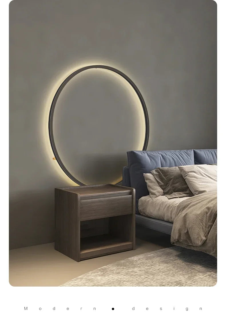 Modern LED Wall Lamps For Decor Bedroom Living Room Home Nordic Design Round Ring Indoor With USB Plug Wall Sconce Light Fixture