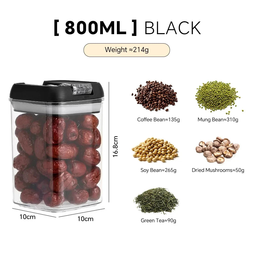 Plastic Jars Airtight Food Storage Containers Clear Plastic Storage Jar Kitchen Snacks Cereals Beans Kitchen Storage Organizer