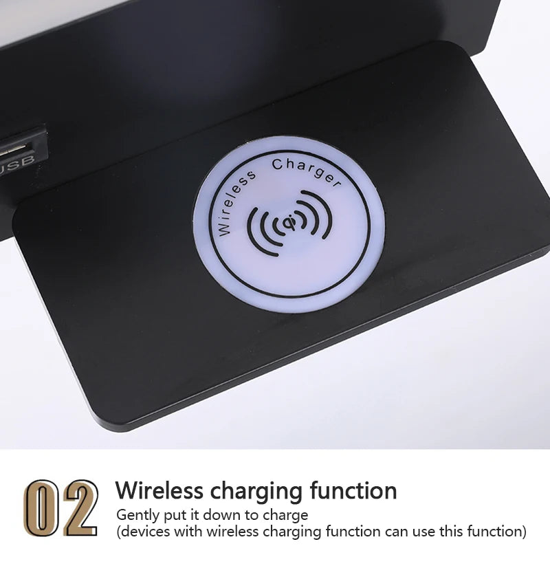 Modern LED Wall Light with USB Interface Simplicity Creative Multifunctional Reading Light Living Room Bedroom Bedside Lighting