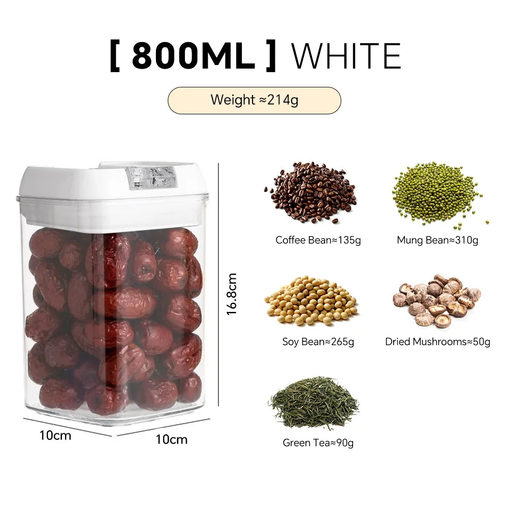 Plastic Jars Airtight Food Storage Containers Clear Plastic Storage Jar Kitchen Snacks Cereals Beans Kitchen Storage Organizer