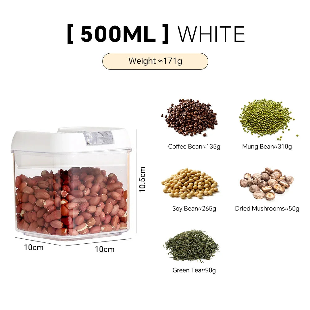 Plastic Jars Airtight Food Storage Containers Clear Plastic Storage Jar Kitchen Snacks Cereals Beans Kitchen Storage Organizer