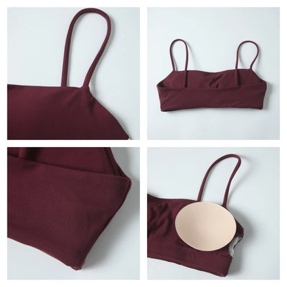 Summer Women Two Piece Gym Workout Set Female Bra Yoga Sets 2ps Shorts Fitness Wear Women Quick-Dry Camisole Sports Bra Suits