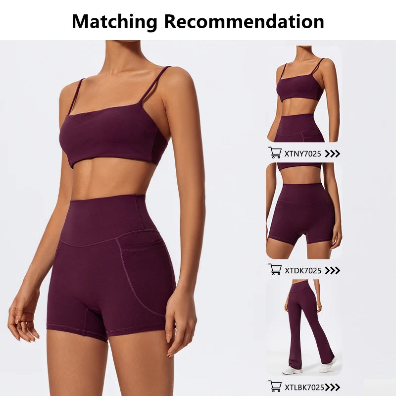 Summer Women Two Piece Gym Workout Set Female Bra Yoga Sets 2ps Shorts Fitness Wear Women Quick-Dry Camisole Sports Bra Suits