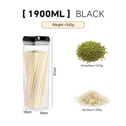 Plastic Jars Airtight Food Storage Containers Clear Plastic Storage Jar Kitchen Snacks Cereals Beans Kitchen Storage Organizer